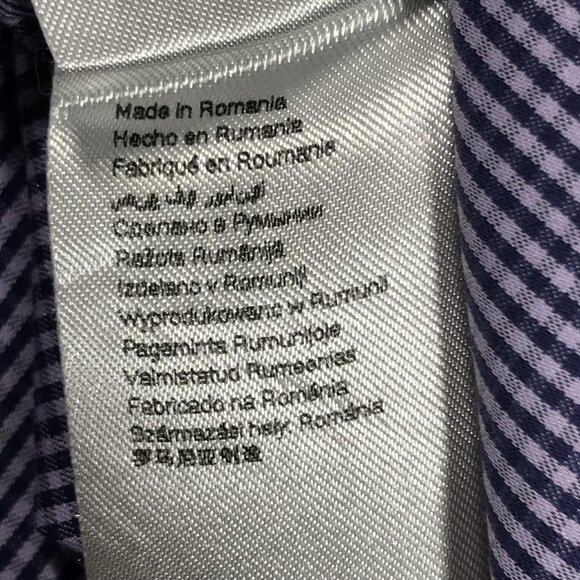 Eton Dress Shirt Mens 16.5 42 Blue White Gingham Check Contemporary Cotton - Picture 4 of 11